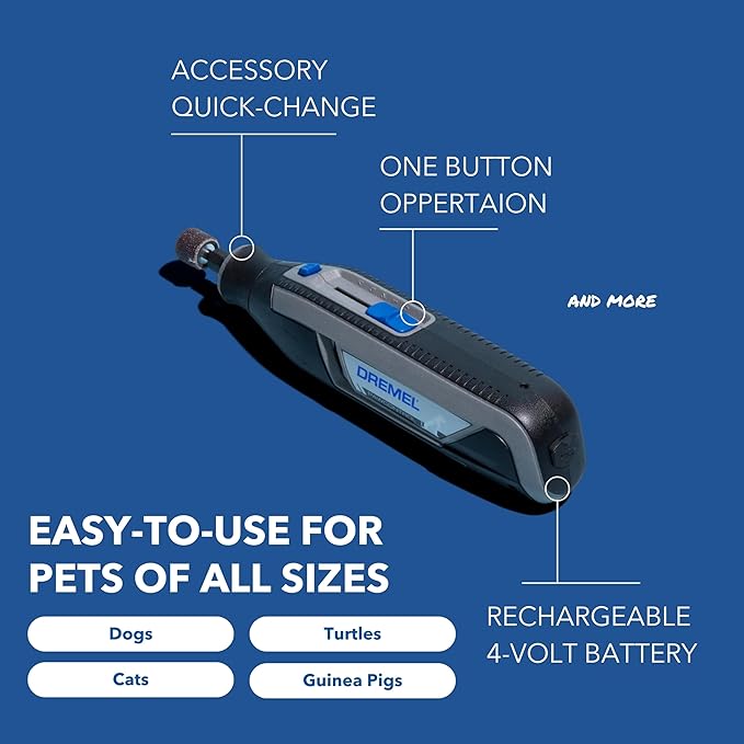 Dremel PawControl 7760-PET Dog Nail Grinder and Trimmer - Cordless & Rechargeable Pet Grooming Tool Kit - Safe for Dogs, Cats, and Small Animals (Amazon Exclusive)