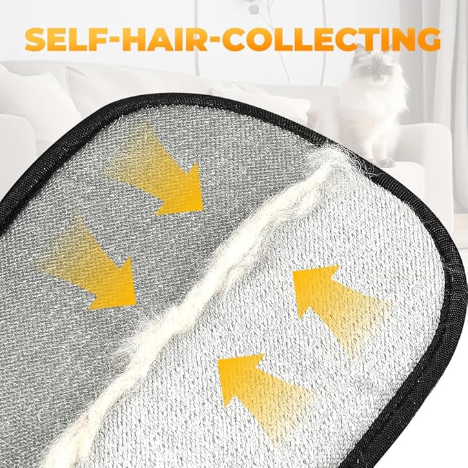 Electrostatic Gloves Pet Hair Removal Glove for Cats & Dogs, 2025 New Pet Hair Remover Glove for Couch, Furniture, Carpet, Curtain, Washable Reusable Animal Fur Removal Tool (3PCS)