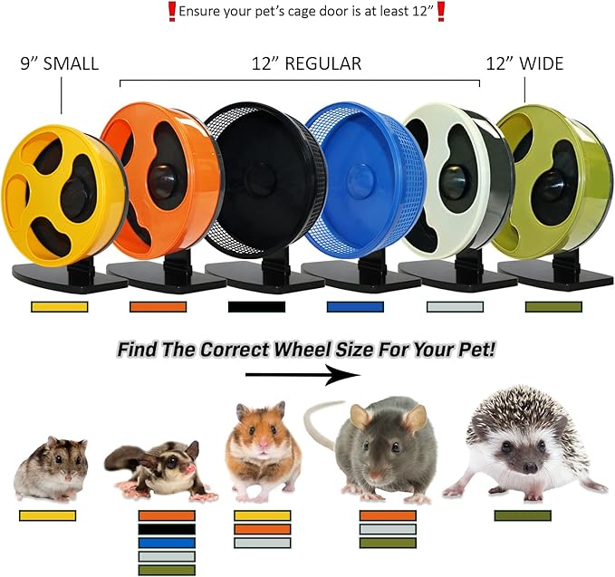 Silent Runner Glow Wheel - 12" Regular - Exercise Wheel (Wheel + Autoclean Track + Sandy Track + Attachment)