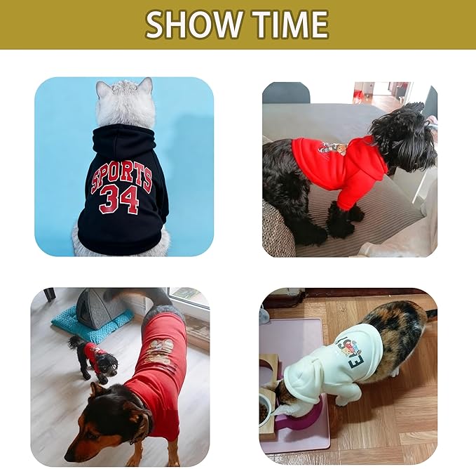Custom Dog Hoodie, Personalized Sweatshirt with Photo Text Name Logo, Customized Hooded Sweater for Small Medium Large Dogs & Cats (Brown, Medium)