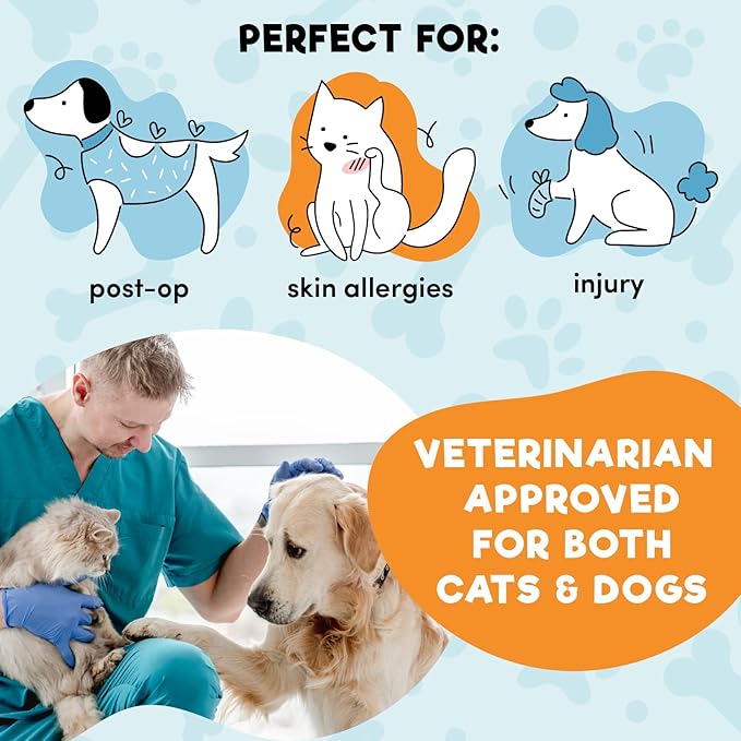 BENCMATE Inflatable Dog Cone Collar Alternative, Soft Dog Cone for Small Medium Large Dogs and Cats, Neck Recovery ECollar Donut Collar After Surgery (Medium+, Donut-Blue)