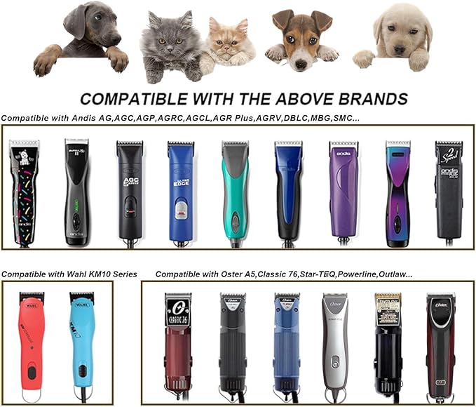 30 Blades Dog Grooming Blades Compatible with Andis/Oster A5/Wahl KM-10 Series Dog Clippers,Detachable Clipper Replacement Blade,Black,(30#/3PC)