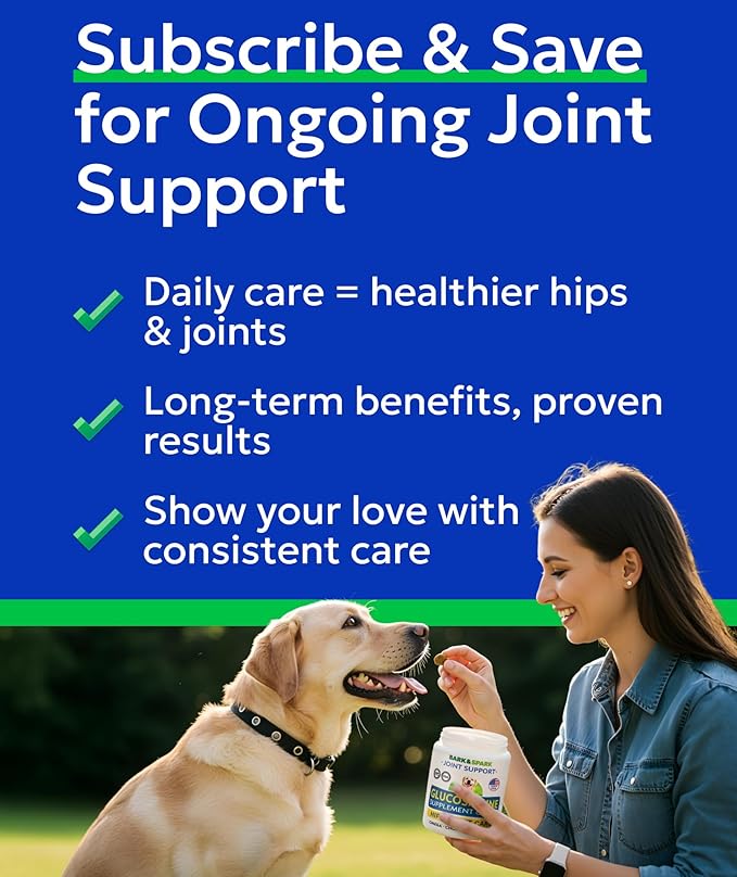 BARK&SPARK Glucosamine Chondroitin Dog Hip & Joint Supplement - Joint Pain Relief - Hip & Joint Chews - Joint Support Large & Small Breed - Senior Doggie Vitamin Pills Joint Health (120 Treats)