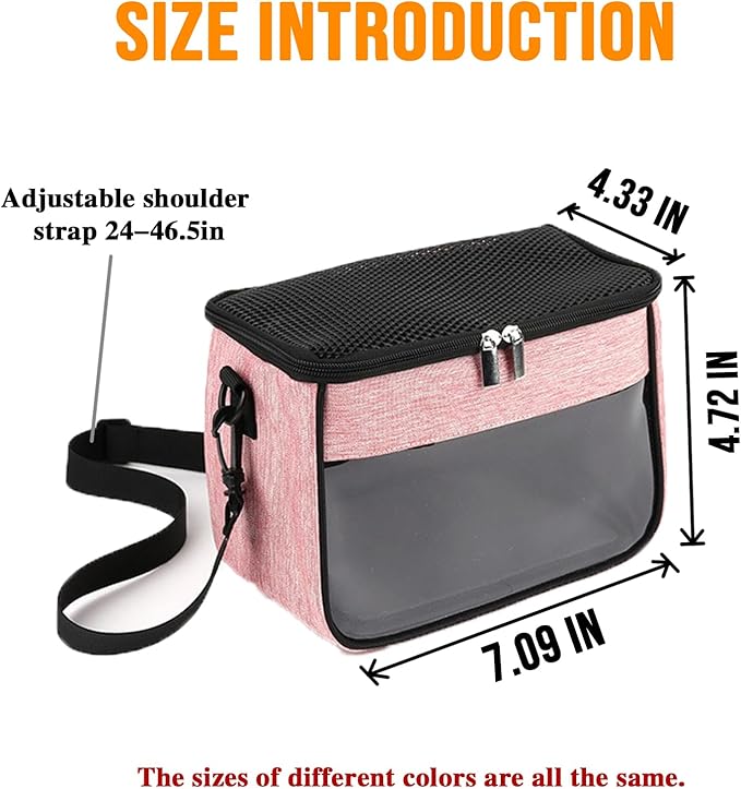 Small Pet Carrier Bag - Single - Shoulder Outdoor Carrier for Hamsters, Sugar Gliders & Flying Squirrels Portable Small Pet Travel Bag (Green)