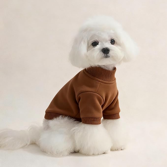 Custom Dog Hoodie, Personalized Sweatshirt with Photo Text Name Logo, Customized Hooded Sweater for Small Medium Large Dogs & Cats (Coffee, Large)