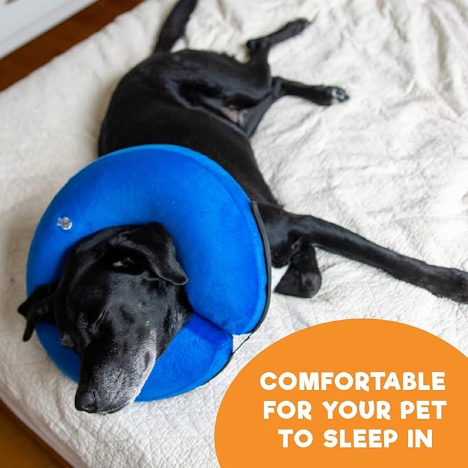 BENCMATE Inflatable Dog Cone Collar Alternative, Soft Dog Cone for Small Medium Large Dogs and Cats, Neck Recovery ECollar Donut Collar After Surgery (XLarge, Police Officer)