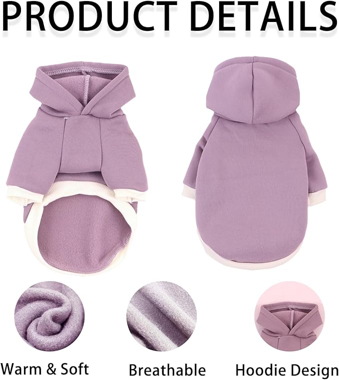 Custom Dog Hoodie, Personalized Sweatshirt with Photo Text Name Logo, Customized Hooded Sweater for Small Medium Large Dogs & Cats (Purple, XXXX-Large)