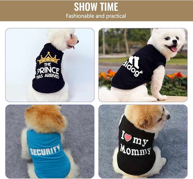 Custom Dog Shirt Pet T Shirts for Small Medium Large Dogs Customized Clothes with Image Logo Text Breathable Sleeveless Tank Top Personalized Outfits Puppy Apparel Black, XXL
