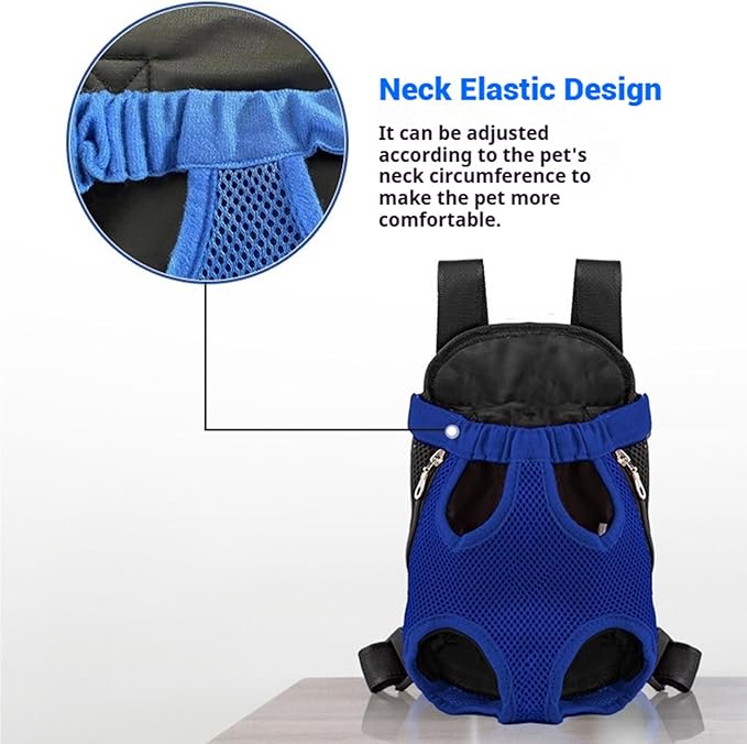 Portable Pet Carrier Backpack, Adjustable Pet Front Cat Dog Carrier Backpack Travel Bag for Small Medium Dogs Cats Puppies, Cat Backpack Carrier for Hiking Cycling (F, L)