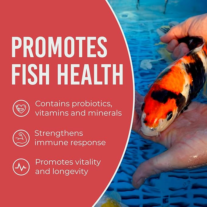 Blue Ridge Koi Fish Food 50lb - Koi Food 3/16” Large and Mini Blend Growth Formula, Goldfish Food, Premium Fish Food for Ponds, Ponds Fish Food, Floating Pond Pellets
