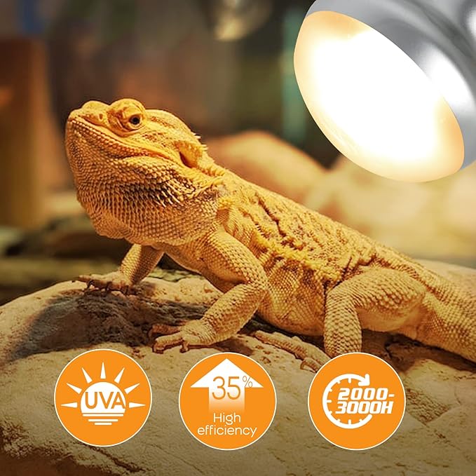 WACOOL 4 Pack Heat Lamp Bulbs for Reptiles, 75W Intense Basking Spot Lights, Simulate Daytime Sunshine Heat Bulbs, UVA Daylight