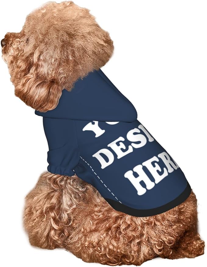 Dog Costume, Custom Dog Hoodie, Dog Name Costume Holiday Pet Pajamas Outfit, Personalized Pet Coat Costumes for Small Medium Large Dogs and Cats for Winter, Navy, XL