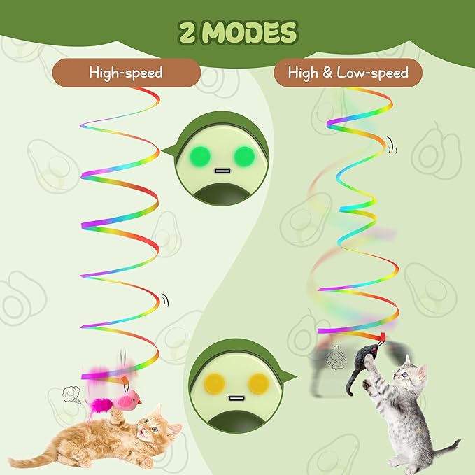 Interactive Cat Toys for Indoor Cats,Electric Flying Bird & Mouse Wand Teaser, Automatic Hanging Door Frame Chase/Hunt/Exercise Stimulate Feather Cat Toy for Bored Indoor Adult & Kitten