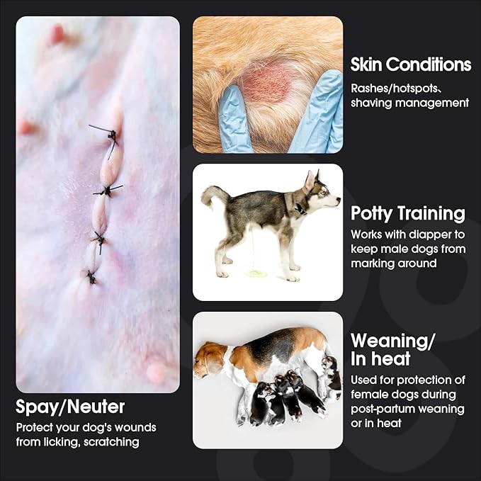 FUAMEY Dog Recovery Suit Male,Dogs Surgery Neuter Suits Puppy Spay Shirts for Female Protect Dog's Skin Anti Licking Abdominal Wounds Doggie Onesie Pet Bodysuit Alternative to Cone Black XL
