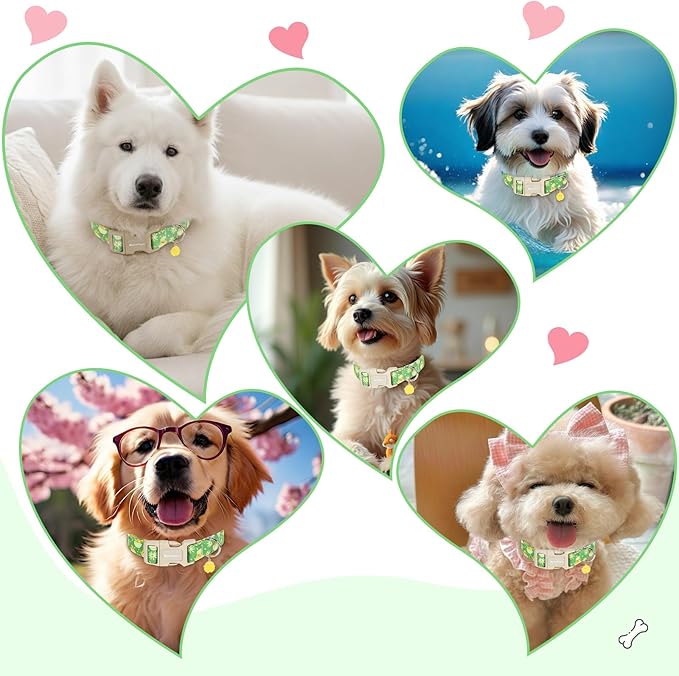 Easter Dog Collar for Medium Dogs, Easter & Spring Theme Mediuml Dog Collar with Cute Chick Hatching Pattern, Adjustable Easter Dog Collars Girl Boy Collar for Dogs -M