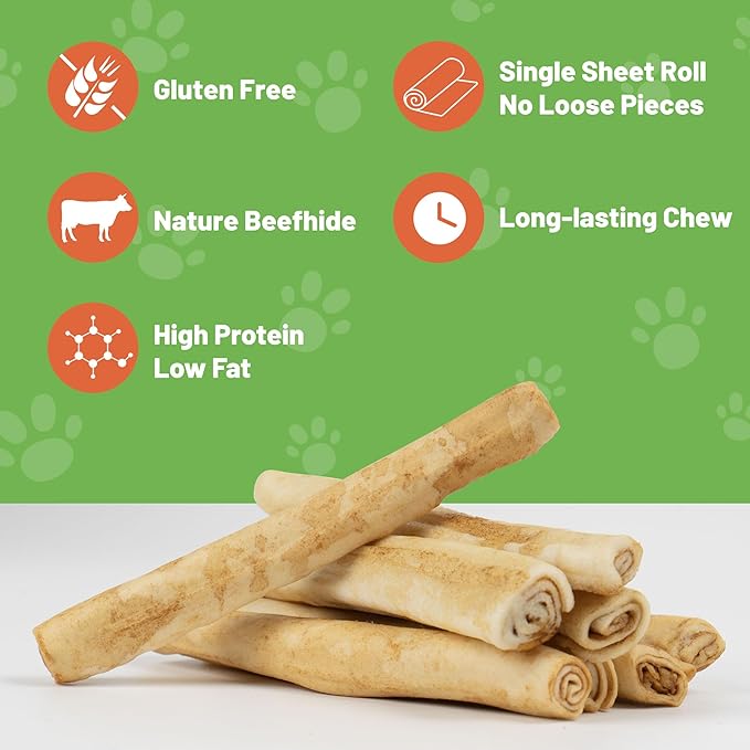 MON2SUN Dog Rawhide Rolls Twist Sticks Chew Treats Chicken Flavor for Puppy and Small Dogs, 40 Count（Pack of 1）