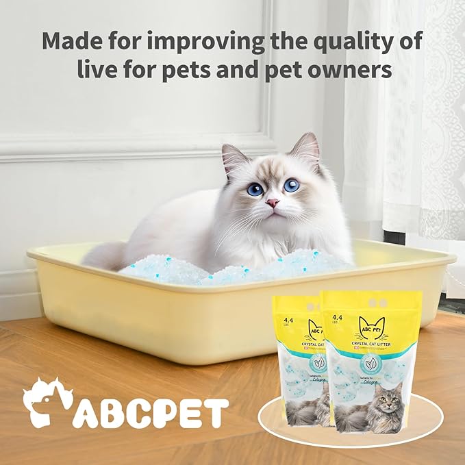Cat Litter Crystals No Clumping Odor Control Kitty Litter Non-Clumping No scooping Low Dust, Low Tracking, Dehydrates Waste Cologne - 25.8 lbs (6 x 4.3 lb Packs)