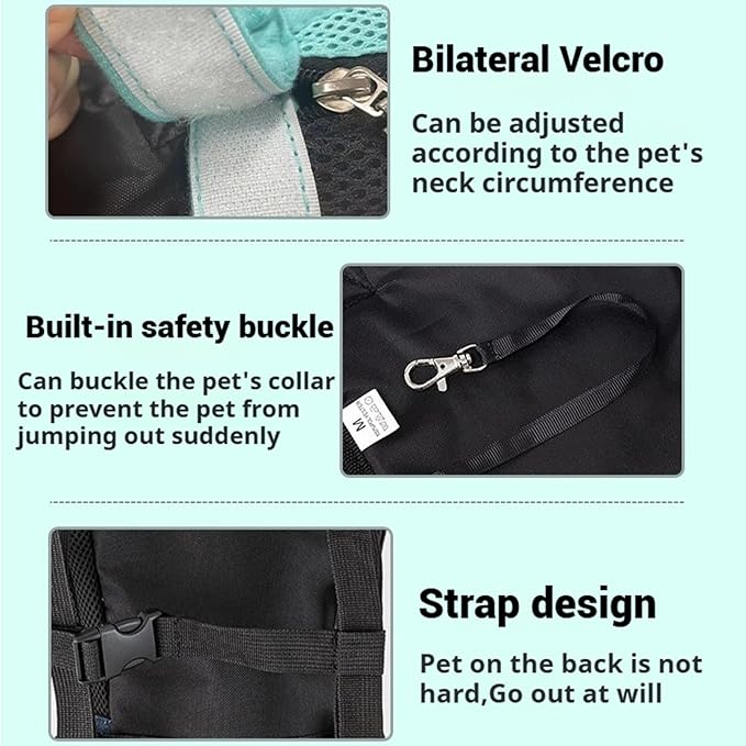 Portable Pet Carrier Backpack, Adjustable Pet Front Cat Dog Carrier Backpack Travel Bag for Small Medium Dogs Cats Puppies, Cat Backpack Carrier for Hiking Cycling (B, L)