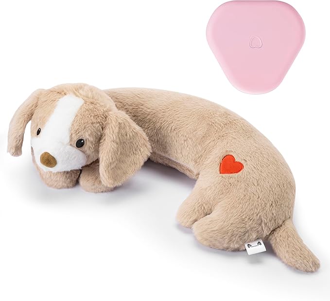 Puppy Heartbeat Toy Heartbeat Stuffed Toy for Dogs, Dog Heartbeat Toy for Pet Anxiety Relief Sleep Aid Cuddle Comfort Calming Crate Kennel Training, Puppy Essentials