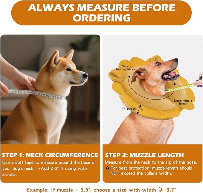 IEUUMLER Inflatable Recovery Dog Collar, Protective Donut Cone, Adjustable Soft Collar for Dog and Cat After Surgery Prevent from Biting & Scratching EU002 - Vampire M