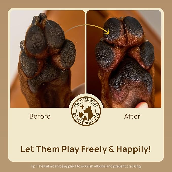 HICC PET Dog Paw Balm 1.06 oz for Dogs & Cats, Soothing Paw Balm Dogs Lick Safe, Moisturizing and Healing Dry Cracked Paws Cat Paw Balm, All-Natural Paw Wax for Dogs, Improves Rough Paws Relieves Odor