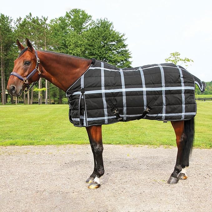 Country Pride Highland 1200D Lightweight Stable Blanket (78, BlackPlaid)