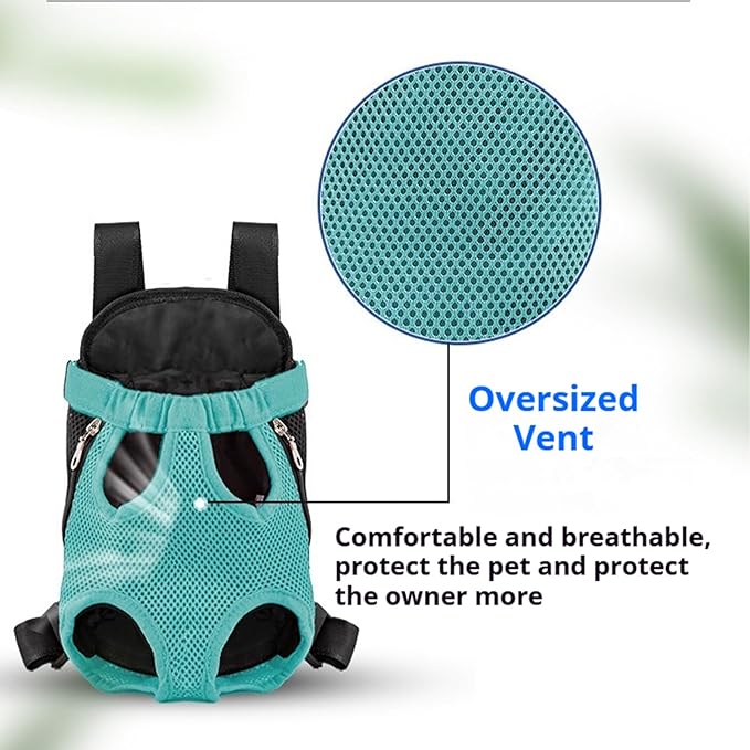 Portable Pet Carrier Backpack, Adjustable Pet Front Cat Dog Carrier Backpack Travel Bag for Small Medium Dogs Cats Puppies, Cat Backpack Carrier for Hiking Cycling (B, L)