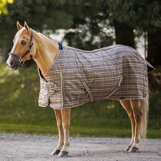 Country Pride Highland 1200D Lightweight Stable Blanket (78, Tan Plaid)