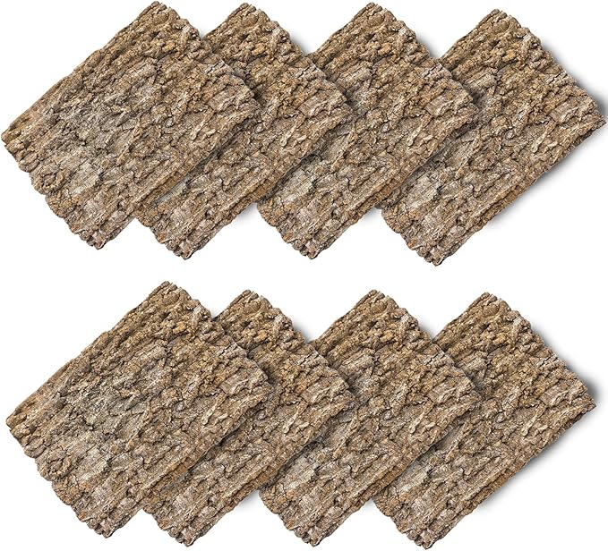 8PCS Cork Terrarium Background 15.7x11.8in Natural Large Cork Bark Backdrop Reptile Climbing Mat Tank Habitat Decor for Spider Lizard Chamelon Turtle Beared Dragon