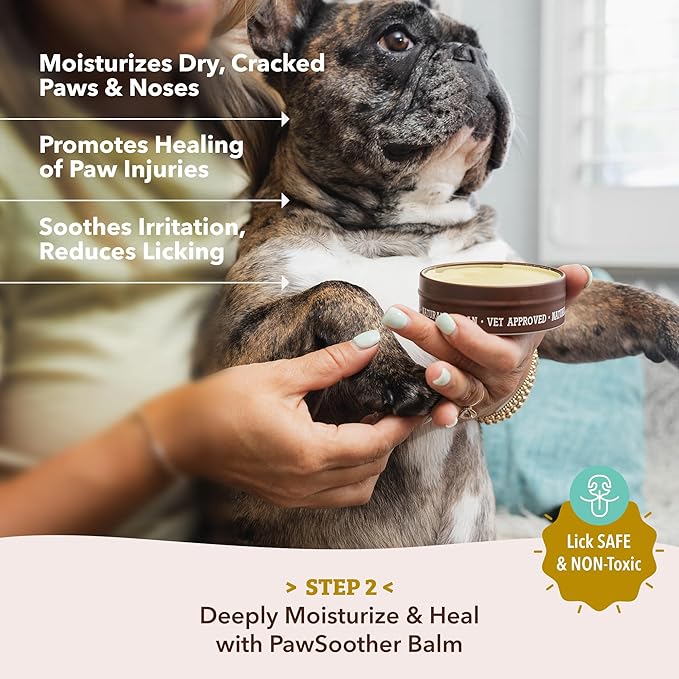 Natural Dog Company Paw Soother Balm for Dogs 0.15 oz Stick, Organic Soothing & Moisturizing Relief for Dry, Cracked Paws, Winter Healing Relief, Gentle & Lick-Safe