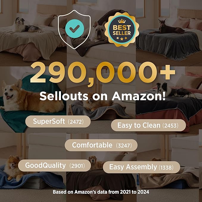 Bedsure Waterproof Dog Blankets for Extra Large Dogs - XL Cat Blanket Washable for Couch Protection, Sherpa Fleece Puppy Blanket, Soft Plush Reversible Throw Furniture Protector, 50x60, Light Grey