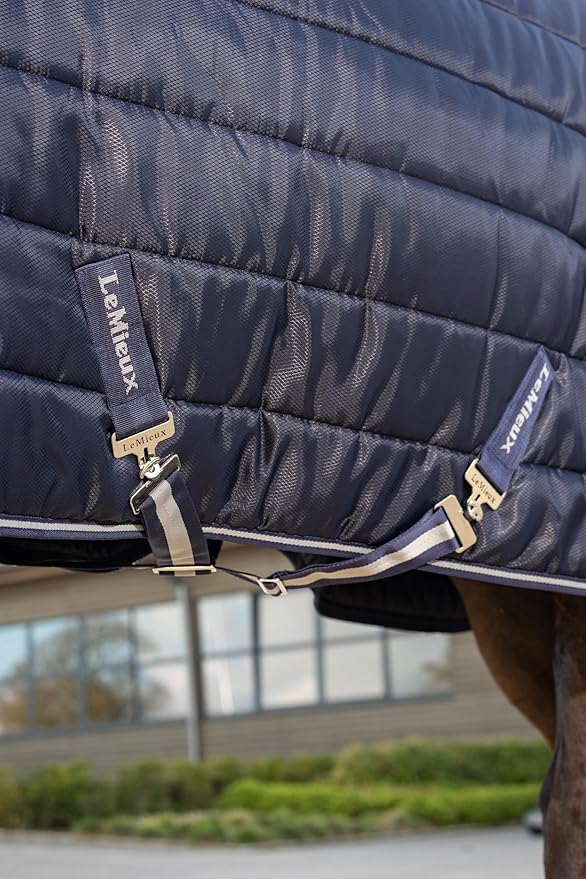 LeMieux Arika Stable-Tek 100g Blanket - Diamond Ripstop Outer - Breathable and Stain Repellent - Navy - 72"