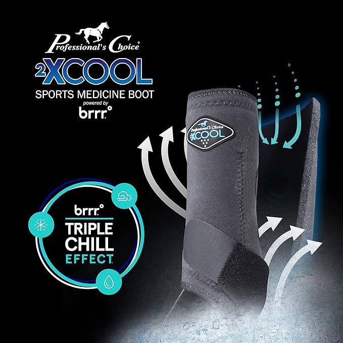Professional's Choice 2XCOOL Sports Medicine Horse Boots | Protective & Breathable Design for Ultimate Comfort & Durability in Active Horses | Value 4 Pack | Small Black