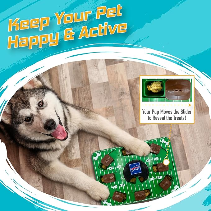 Pets First NFL Buffalo Bills Puzzle Toy, Puzzle Treat Dog Toy, Interactive Dog Treat Toy, Dog Puzzle