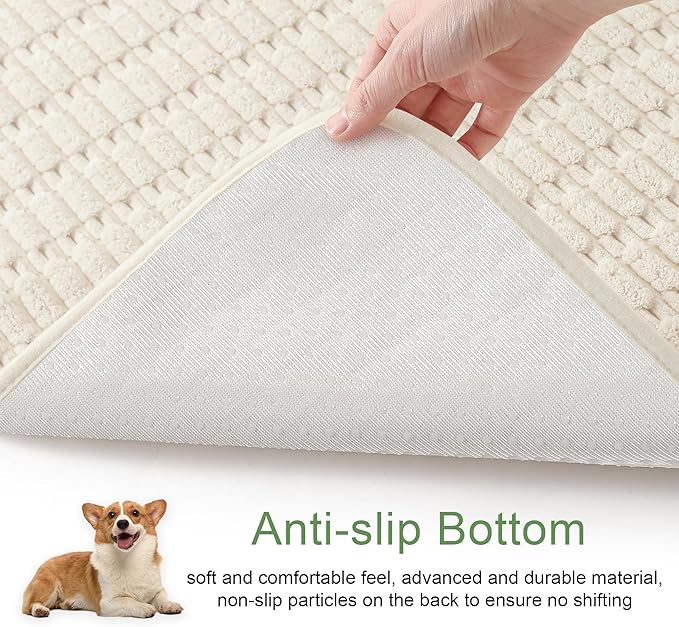 Washable Pee Pads for Dogs, 2 Pack Reusable Puppy Pads Dog Pads, Non-Slip Dog Pee Pads, Leakproof Pet Pee Pads Wee Wee Pads for Dogs. (Cream White, 40"x40"(Pack of 2))