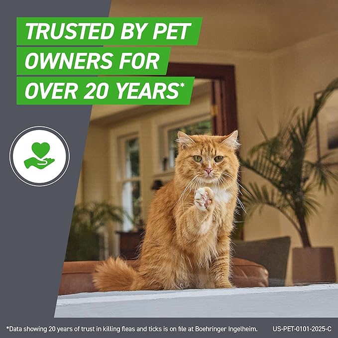 FRONTLINE Plus Flea and Tick Treatment for Cats Over 1.5 lbs. 8 Treatments