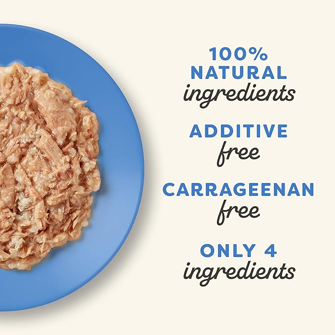 Applaws Natural Wet Cat Food in Broth, Limited Ingredient Canned Wet Cat Food, No Additives, Made with Natural Ingredients, Tuna Fillet & Crab in Broth (24 x 2.47oz Cans)