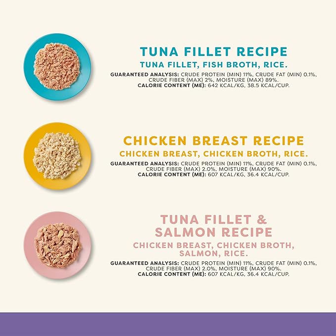 Applaws Natural Wet Cat Food in Broth, Limited and Natural Ingredients, High Protein with No Artificial Additives, Variety Pack in Broth (8 x 2.12 oz Easy-Open Cups)