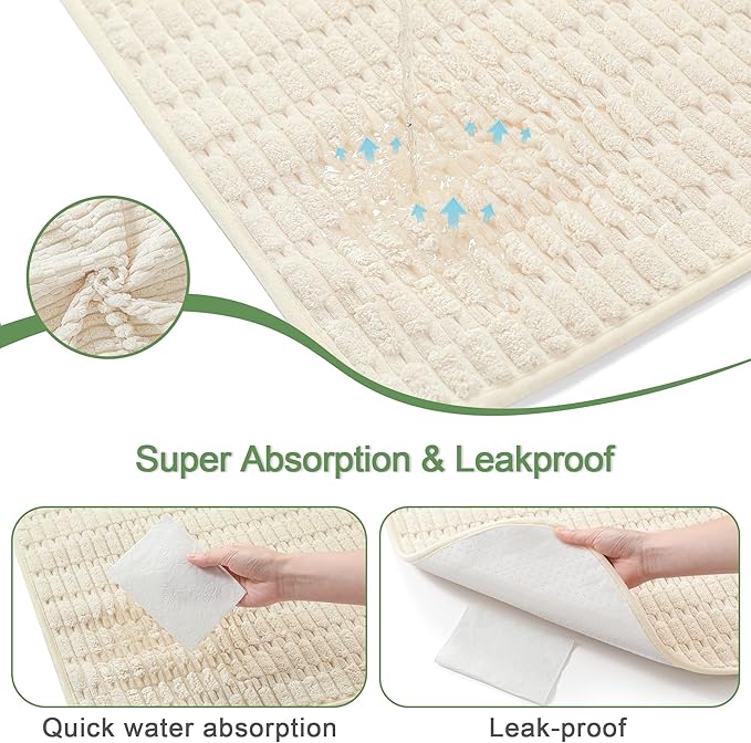 Washable Pee Pads for Dogs, 2 Pack Reusable Puppy Pads Dog Pads, Non-Slip Dog Pee Pads, Leakproof Pet Pee Pads Wee Wee Pads for Dogs. (Cream White, 34"x36"(Pack of 2))