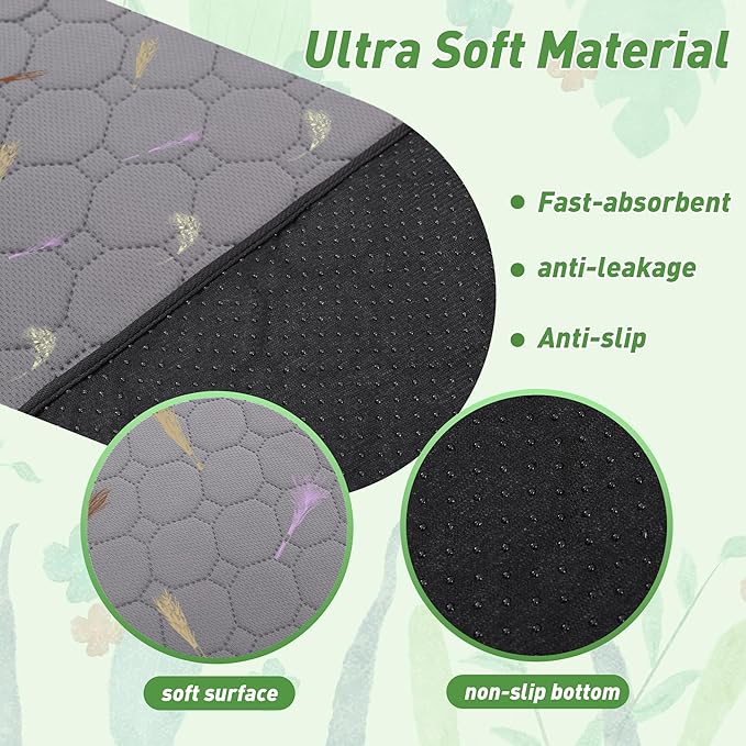 2Pcs Guinea Pig Cage Liners,Guinea Pig Fleece Cage Liners28''X56'' Super Absorbent Washable Pee Pads Reusable for Rabbit Hamster Chinchilla