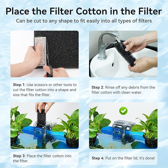 Aquarium Filter Sponge Pad, Filter Media Foam Sponges, Filter Accessories for Fish Tanks and Ponds (18.5"x18.5"x1.6", 20PPI, 1 Pack)
