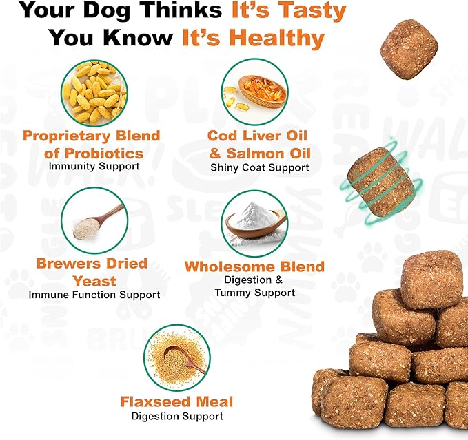 Doggie Dailies Probiotics for Dogs - Advanced Dog Probiotics with Prebiotics - Promotes Digestive Health - Supports Immune System and Overall Health (Pumpkin) 225 Soft Chews