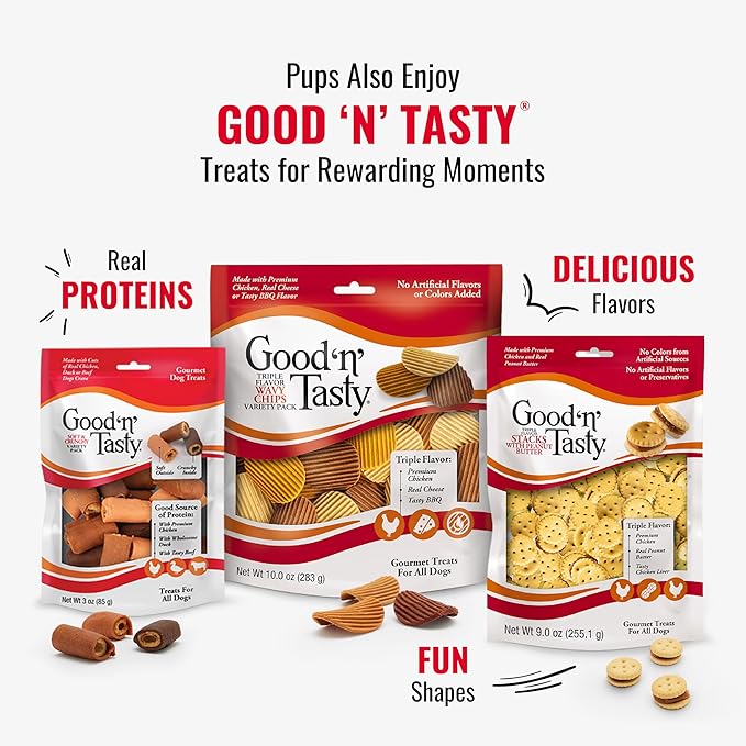 Good ‘n’ Fun Triple Flavor Kabobs Chews for All Dogs, 24 Ounces, Treat Your Dog to Chews Made from Beef Hide, Real Chicken, Pork Hide, Duck and Chicken Liver