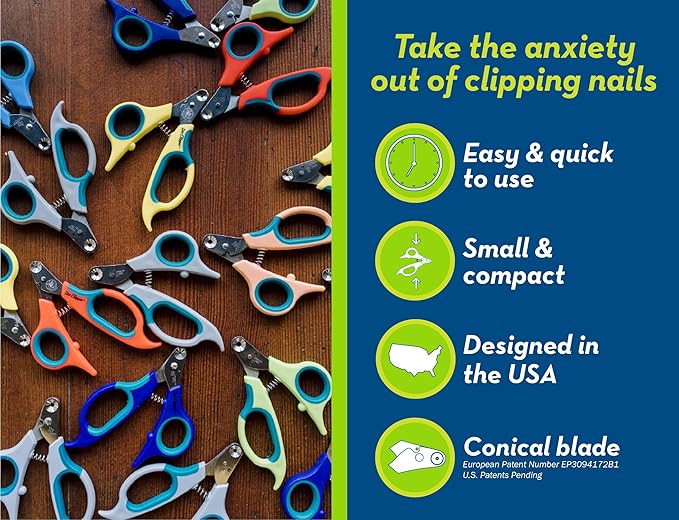 Zen Clipper Pet Nail Clipper for Dogs – Dog Nail Trimmer for Safer Pet Grooming Care - Clean, Quiet, and Easy-to-Use Stainless Steel Claw Trimmer - (3.5mm Hole)